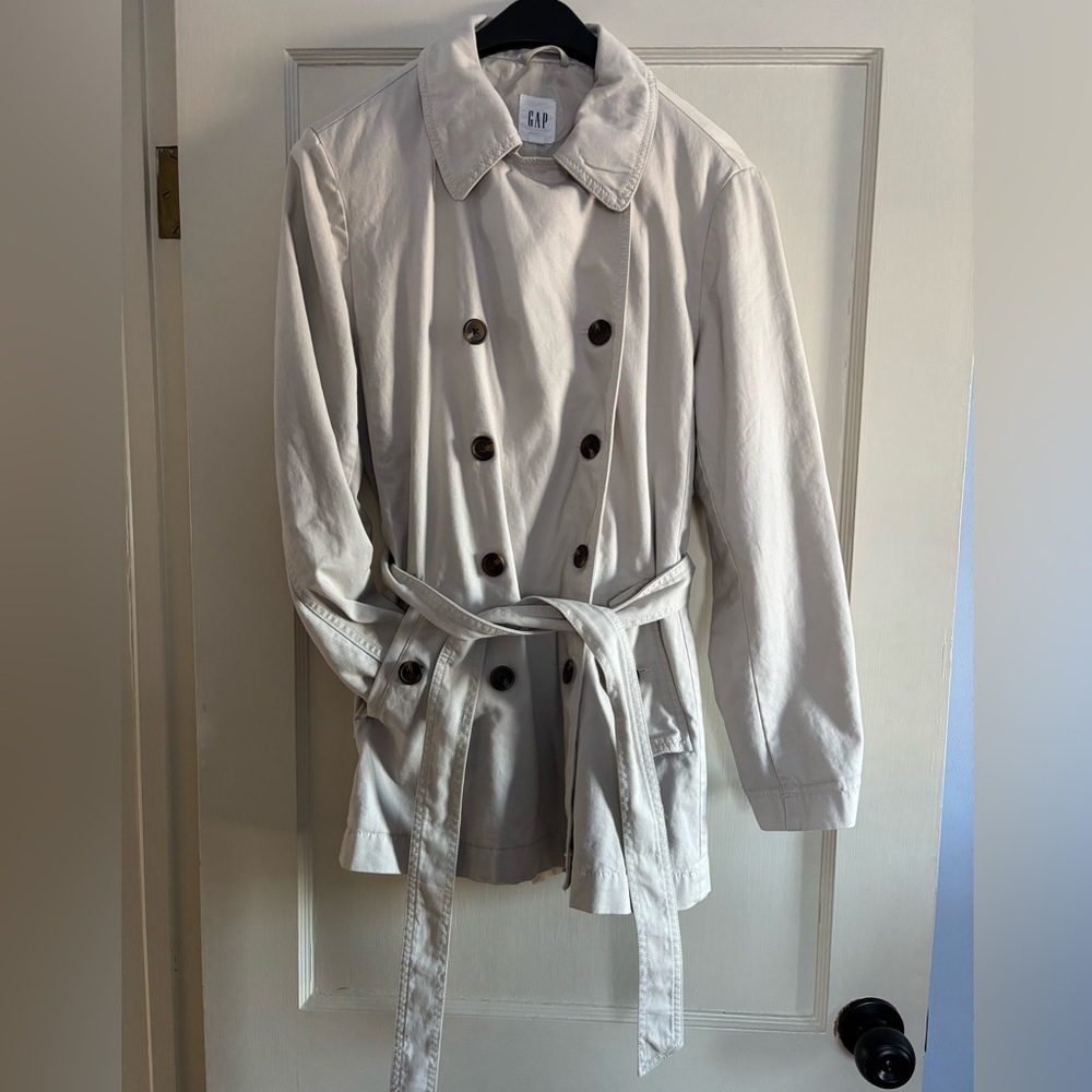 GAP Women's Classic Trench Coat - Light Gray/Beige